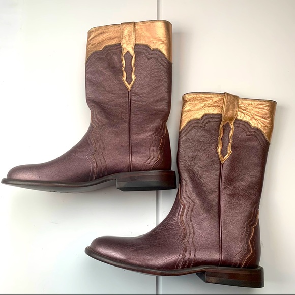 Lucchese Metallic Bronze Rose Gold Boots Size 6B